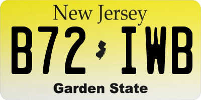 NJ license plate B72IWB