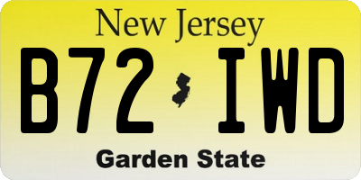 NJ license plate B72IWD