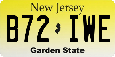 NJ license plate B72IWE