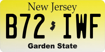 NJ license plate B72IWF