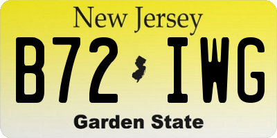 NJ license plate B72IWG
