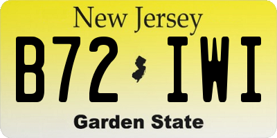NJ license plate B72IWI
