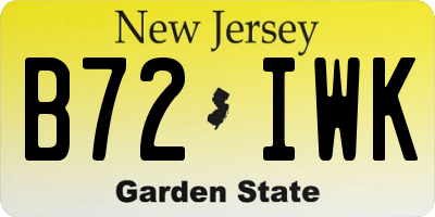 NJ license plate B72IWK