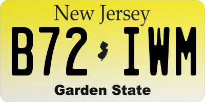 NJ license plate B72IWM