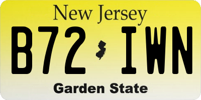 NJ license plate B72IWN
