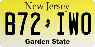 NJ license plate B72IWO