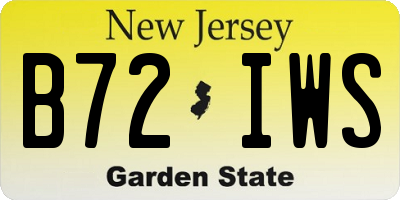 NJ license plate B72IWS