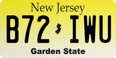NJ license plate B72IWU