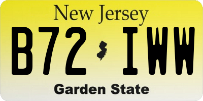 NJ license plate B72IWW