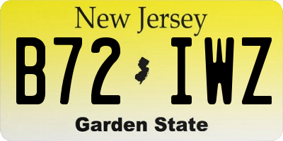 NJ license plate B72IWZ