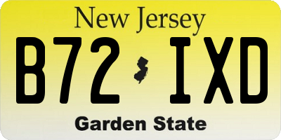 NJ license plate B72IXD