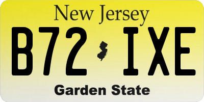 NJ license plate B72IXE