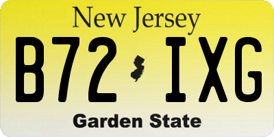 NJ license plate B72IXG