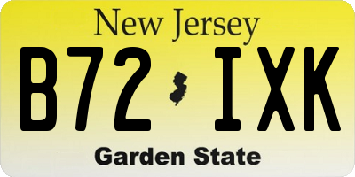 NJ license plate B72IXK