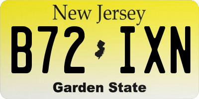 NJ license plate B72IXN