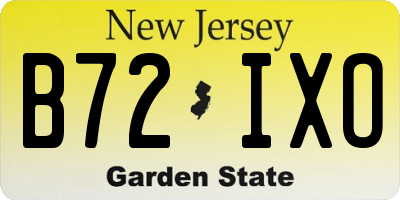 NJ license plate B72IXO