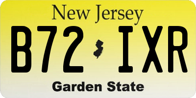 NJ license plate B72IXR