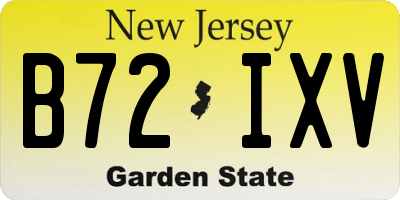 NJ license plate B72IXV