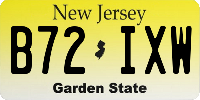 NJ license plate B72IXW