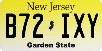 NJ license plate B72IXY