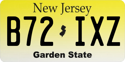 NJ license plate B72IXZ