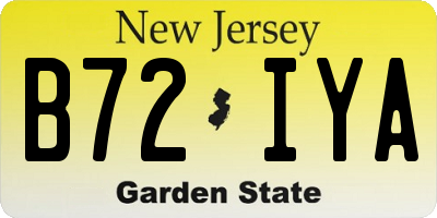 NJ license plate B72IYA