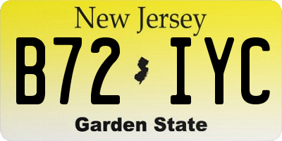 NJ license plate B72IYC