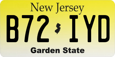 NJ license plate B72IYD