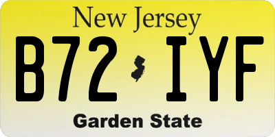 NJ license plate B72IYF
