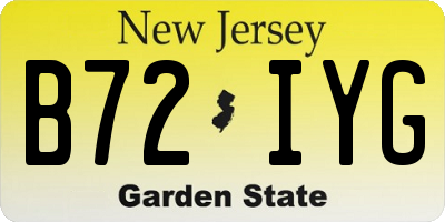 NJ license plate B72IYG