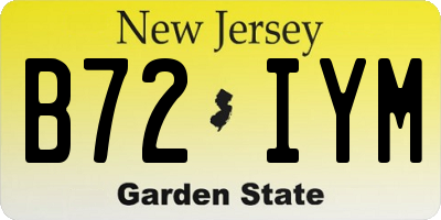 NJ license plate B72IYM
