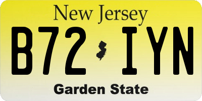 NJ license plate B72IYN