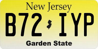 NJ license plate B72IYP