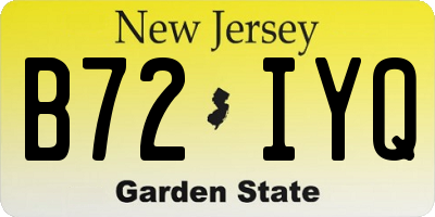 NJ license plate B72IYQ