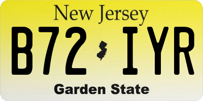 NJ license plate B72IYR