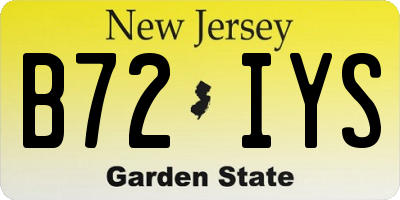 NJ license plate B72IYS