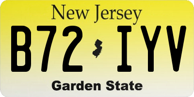NJ license plate B72IYV