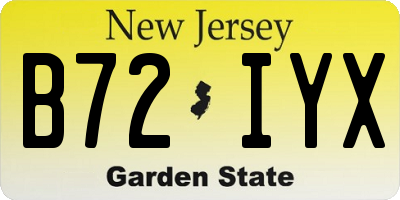 NJ license plate B72IYX