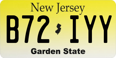 NJ license plate B72IYY
