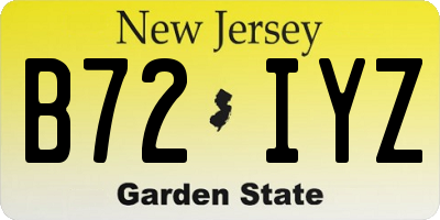 NJ license plate B72IYZ