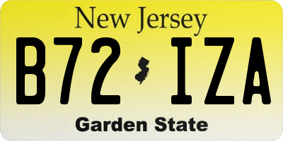 NJ license plate B72IZA