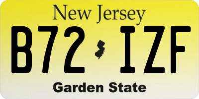 NJ license plate B72IZF