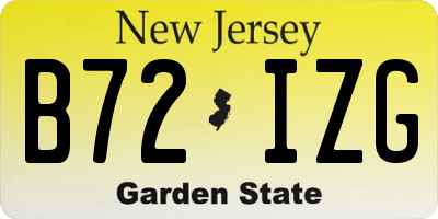 NJ license plate B72IZG