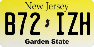 NJ license plate B72IZH