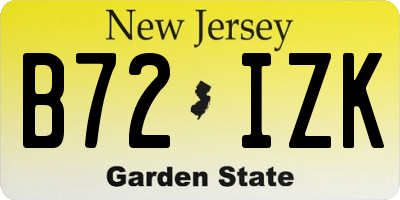 NJ license plate B72IZK