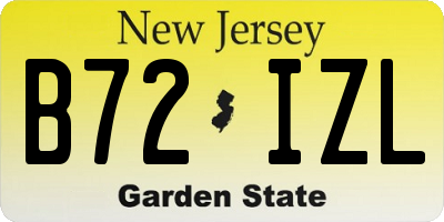 NJ license plate B72IZL