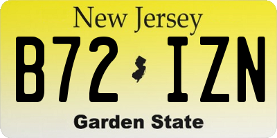 NJ license plate B72IZN