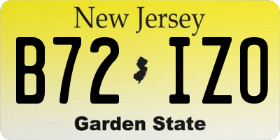 NJ license plate B72IZO