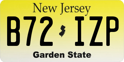 NJ license plate B72IZP