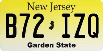 NJ license plate B72IZQ
